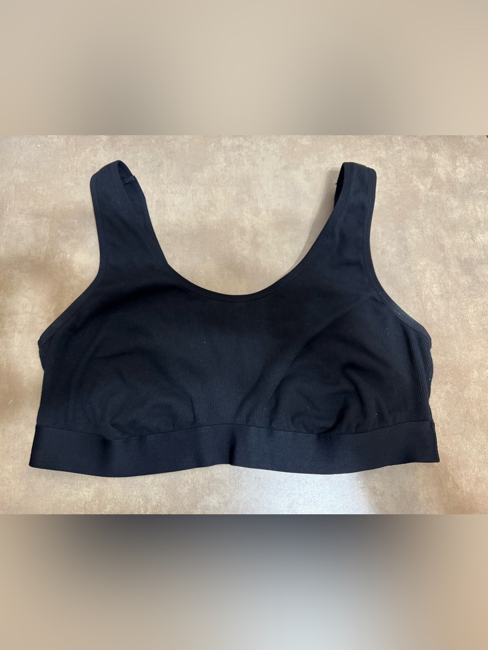 Auden Black Ribbed Wireless Scoop Bralette